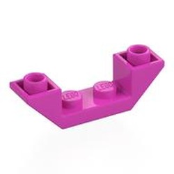 LEGO part 32802 Slope Inverted 45° 4 x 1 Double with 1 x 2 Recessed in Bright Purple/ Dark Pink