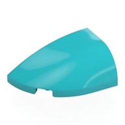 LEGO part 6822 Slope Curved 3 x 2 Beveled with Stud Notch Left in Medium Azure