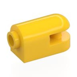 LEGO part 7534 Brick Round, Curved 1 x 2 with Side Stud, Bar in Bright Yellow/ Yellow