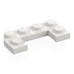 LEGO part 7531 Plate Round Half 2 x 4 with 1 x 2 Cutout in White