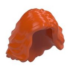 LEGO part 23187 Hair Mid-length with Side Part, Wavy in Reddish Orange