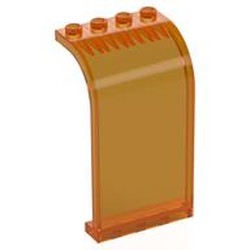 LEGO part 2571 Panel 3 x 4 x 6 Curved Top in Transparent Bright Orange/ Trans-Orange