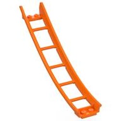 LEGO part 26559 Vehicle Track, Roller Coaster Ramp Large Lower Part, 6 Bricks Elevation in Bright Orange/ Orange