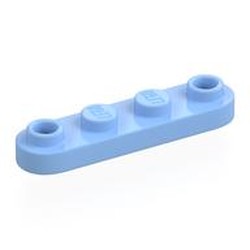 LEGO part 77845 Plate Special 1 x 4 Rounded with 2 Open Studs in Light Royal Blue/ Bright Light Blue