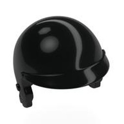 LEGO part 15851 Helmet Motorcycle Open Face, with Visor [Plain] in Black
