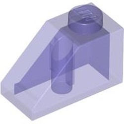LEGO part 3040b Slope 45° 2 x 1 with Bottom Pin in Transparent Bright Bluish Violet/ Trans-Purple