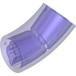 LEGO part 5489 Brick Round 2 x 2 D. Tube with 45° Elbow and Axle Holes (Crossholes) at Each End [LONG] in Transparent Bright Bluish Violet/ Trans-Purple
