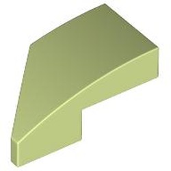 LEGO part 29119 Slope Curved 2 x 1 with Stud Notch Right in Spring Yellowish Green/ Yellowish Green