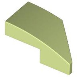 LEGO part 29120 Slope Curved 2 x 1 with Stud Notch Left in Spring Yellowish Green/ Yellowish Green