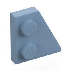 LEGO part 24307 Wedge Plate 2 x 2 Right in Sand Blue