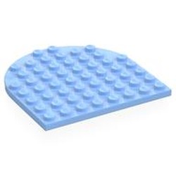 LEGO part 41948 Plate 8 x 8 with Rounded End in Light Royal Blue/ Bright Light Blue