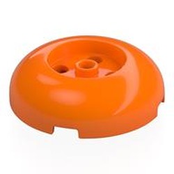 LEGO part 79850 Brick Round 4 x 4 Dome Top with Round 2 x 2 Recessed, 4 Studs in Bright Orange/ Orange