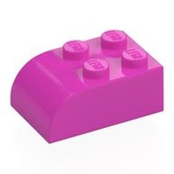 LEGO part 6215 Brick Curved 2 x 3 in Bright Purple/ Dark Pink