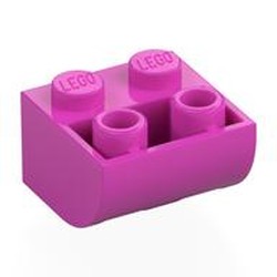 LEGO part 6826 Brick Curved 2 x 2 Inverted in Bright Purple/ Dark Pink