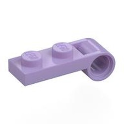 LEGO part 3172 Plate Special 1 x 2 with Pin Hole On Side in Lavender