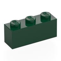 LEGO part 3622 Brick 1 x 3 in Earth Green/ Dark Green