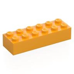 LEGO part 2456 Brick 2 x 6 in Flame Yellowish Orange/ Bright Light Orange