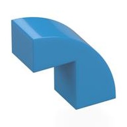 LEGO part 5907 Brick Curved 1 x 2 x 1 2/3 with 1 Cutout in Dark Azure