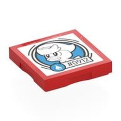 LEGO part 102349pr0045 Tile Special 2 x 2 with SMART Tag with '#0912' Quaxly Print in Bright Red/ Red