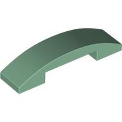 LEGO part 93273 Slope Curved 4 x 1 Double with No Studs in Sand Green