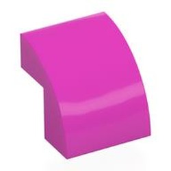 LEGO part 7527 Brick Curved 2 x 2 x 1 2/3 in Bright Purple/ Dark Pink