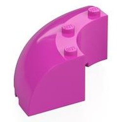 LEGO part 87559 Brick Round Corner 6 x 6 x 2 in Bright Purple/ Dark Pink
