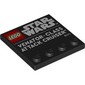 Plate Special 4 x 4 with Studs on One Edge with 'LEGO STAR WARS', 'VENATOR-CLASS ATTACK CRUISER' print
