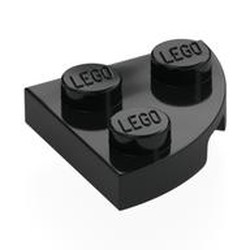 LEGO part 7904 Plate Round Corner 2 x 2 in Black