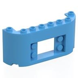 LEGO part 7855 Panel 2 x 8 x 3 with Curved Sides in Medium Blue