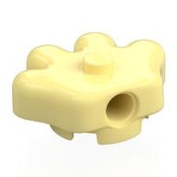 LEGO part 7870 Brick Special, Hand 3 x 3 with Center Stud, 2 x 2 Anti-Studs in Cool Yellow/ Bright Light Yellow
