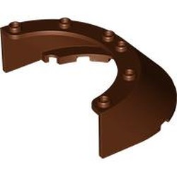 LEGO part 7664 Windscreen Round, Sloped 6 x 8 x 2 in Reddish Brown