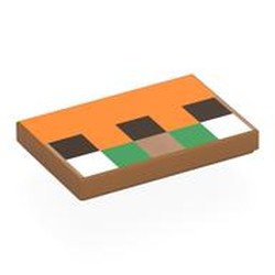 LEGO part 26603pr0064 Tile 2 x 3 with print in Medium Nougat