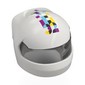 Helmet, Formula 1 with Trans-Black Visor pattern with '32', Magenta/Azure/Yellow/Black Shapes print