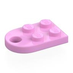 LEGO part 3176 Plate Special 3 x 2 with Rounded End, Hole in Light Purple/ Bright Pink