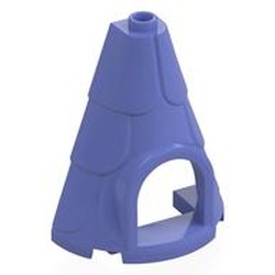 LEGO part 80029 Tower Roof 2 x 4 x 4 Half Cone Shaped with Roof Tiles and Window in Blue Violet