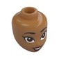 Minidoll Head, Black Eyebrows, Reddish Brown Eyes, Dark Red Lips, Open Mouth Smile