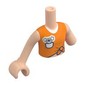Minidoll Torso with Left Limb Reduction, Light Nougat Arms and Hand with Orange Top, Koala in White Pocket print