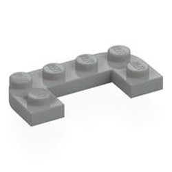LEGO part 7531 Plate Round Half 2 x 4 with 1 x 2 Cutout in Medium Stone Grey/ Light Bluish Gray
