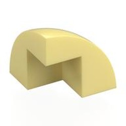 LEGO part 5906 Brick Round Corner, Curved 2 x 2 x 1 2/3 Quarter Dome with 1 Cutout in Cool Yellow/ Bright Light Yellow