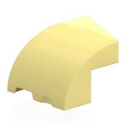 LEGO part 7519 Brick Wedged, Curved 3 x 2 x 1 2/3 with Stud Notch Left in Cool Yellow/ Bright Light Yellow
