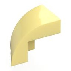 LEGO part 7520 Brick Wedged, Curved 3 x 2 x 1 2/3 with Stud Notch Right in Cool Yellow/ Bright Light Yellow