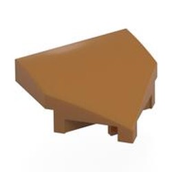 LEGO part 66956 Brick Wedged, Curved 2 x 2 with Stud Notches in Medium Nougat