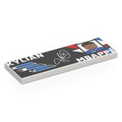LEGO part 69729pr0071 Tile 2 x 6 with print in White