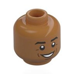 LEGO part 28621pr0080 Minifig Head with print in Medium Nougat