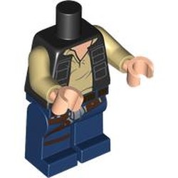 LEGO part 116406pr0007 Minifig Body with SMART Tag, Han Solo in Black