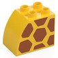 Duplo Brick 2 x 3 x 2 with Curved Top with Giraffe Spots print