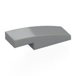 LEGO part 7302 Brick Curved 3 x 1 x 2/3 in Medium Stone Grey/ Light Bluish Gray