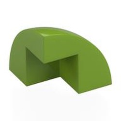 LEGO part 5906 Brick Round Corner, Curved 2 x 2 x 1 2/3 Quarter Dome with 1 Cutout in Bright Yellowish Green/ Lime
