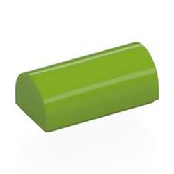 LEGO part 3563 Brick Curved 1 x 2 x 2/3 Double Curved Top, No Studs in Bright Yellowish Green/ Lime