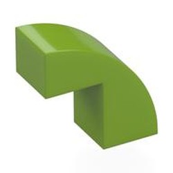LEGO part 5907 Brick Curved 1 x 2 x 1 2/3 with 1 Cutout in Bright Yellowish Green/ Lime